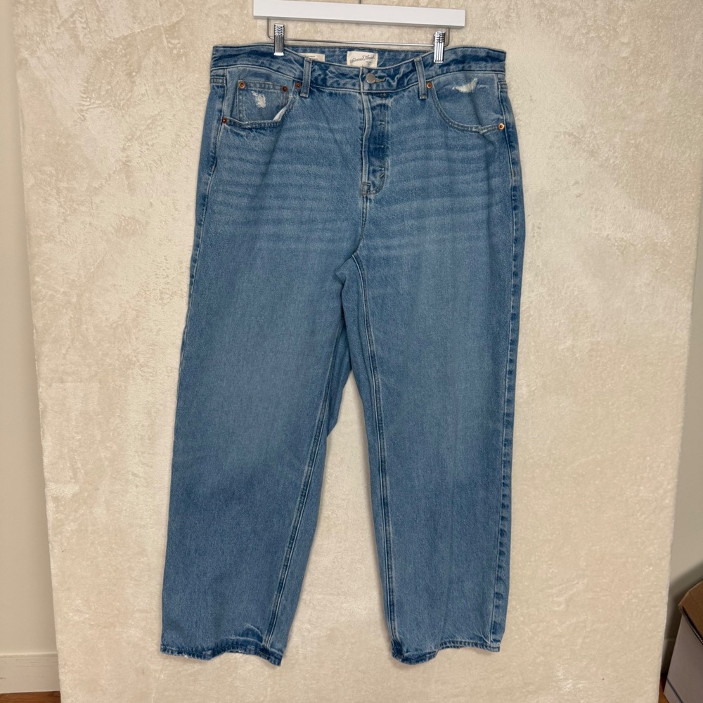 Universal Thread Womens Mid Rise 90s Baggy Jeans Blue Size 17 Button Fly Cotton